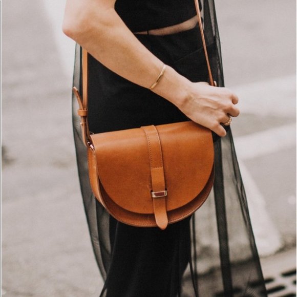 Sezane Handbags - Sezane Claude brown leather mini crossbody purse